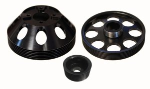 Hyundai Genesis Coupe Pulley Combo - Torque Solution - Lightweight WP/Crank/Alt - Black - `10-`27